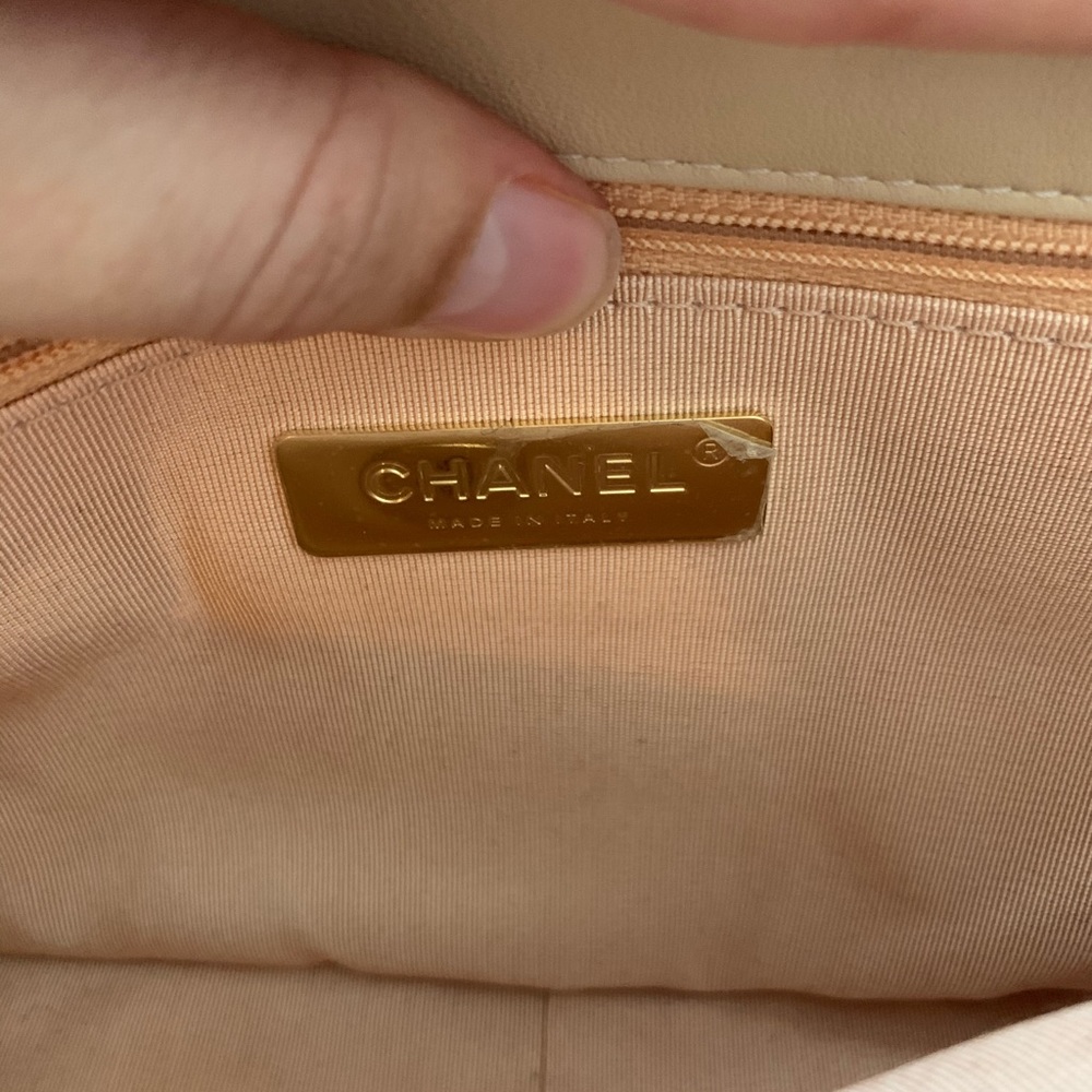 Brand New Beige Lambskin Chanel 19 - Picture 8 of 9